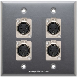 Placa Tapa XLR Canon cuadruple soldable en Aluminio