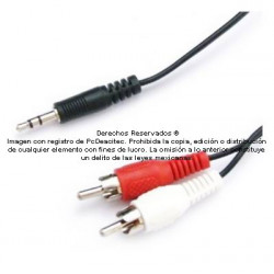Cable audio plug 3.5 mm estéreo a 2 plug RCA de 1.8 m
