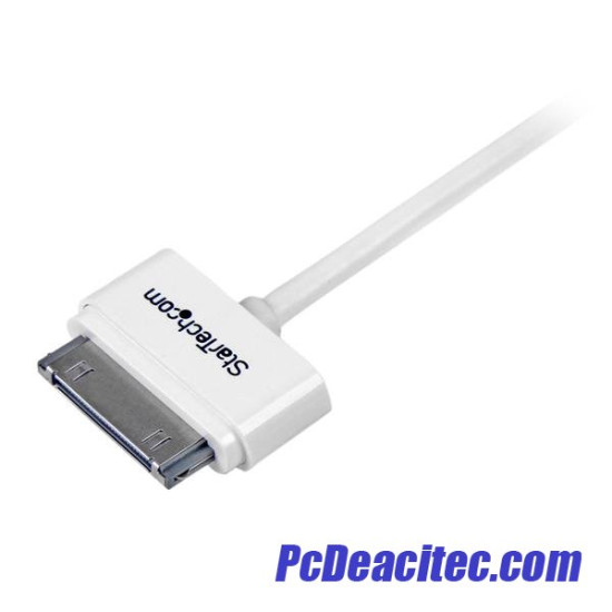 Cable Cargador 1m Conector Dock  Apple 30 Pines a USB en Ángulo Derecho iPod, iPhone, iPad