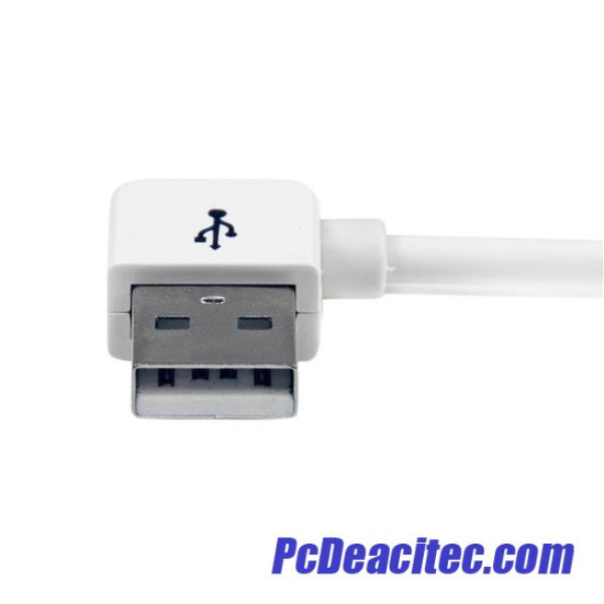 Cable Cargador 1m Conector Dock  Apple 30 Pines a USB en Ángulo Derecho iPod, iPhone, iPad