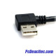 Cable extensión USB 2.0 AB macho a macho de 0.9 m en codo a 90°