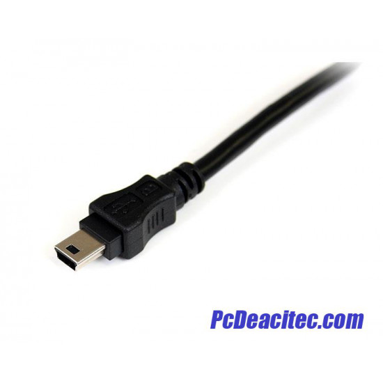 Cable USB 2.0 mini B en Y x 2 USB 2.0 A para carga de 1.8 m