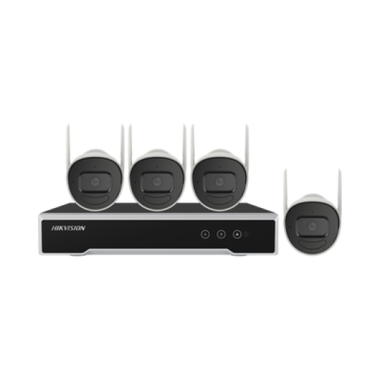Kit IP Inalámbrico 1080p / NVR 4 Canales / 4 Cámaras Bala para Exterior / 1 HDD de 1 TB / Modo Repetidor