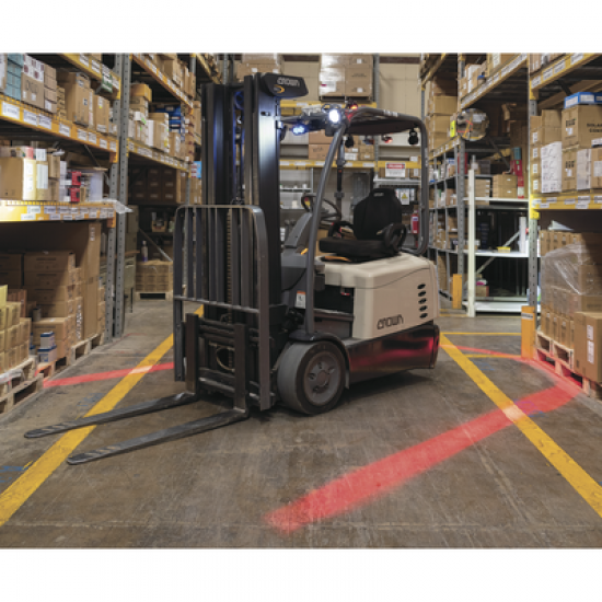 Luz LED de línea roja para limitación de zonas de trabajo en montacargas y vehiculos