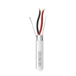 Bobina de 305 M de Cable 2 x 22 AWG BLINDADO / RISER / Color Blanco / Para Aplicaciones de Audio, Seguridad y Control