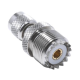 Adaptador en Línea de Conector Mini UHF Macho a UHF Hembra (SO-239), Níquel/ Oro/ Teflón.