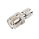 Adaptador en Línea de Conector Mini UHF Macho a UHF Hembra (SO-239), Níquel/ Oro/ Teflón.