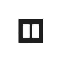 Placa de pared 2 espacio, para atenuador (dimmer), switch ó control remoto PICO inalámbrico.