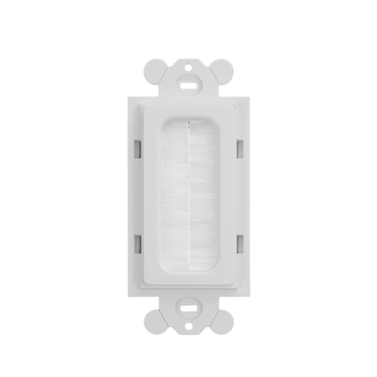 Placa de Pared Pasacables Tipo Cepillo, Estándar GFCI, Material ABS, Color Blanco