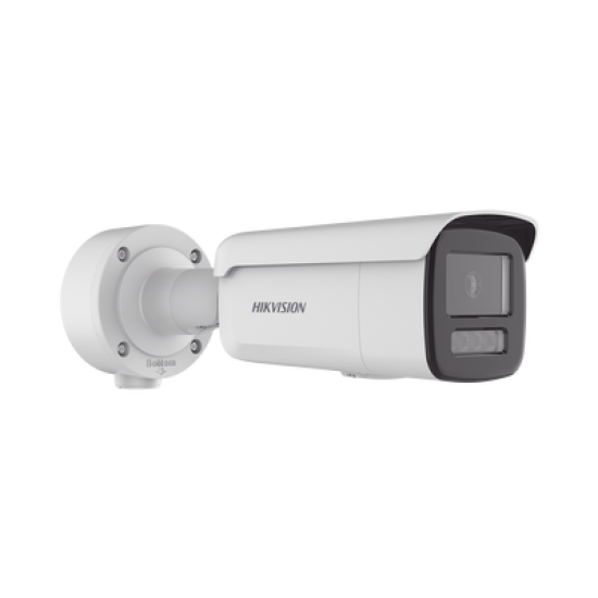 Bala IP 4 Megapixel / Lente 4 mm / Dual Light (60 mts IR + 60 mts Luz Blanca ) / Darkfighter S / Exterior IP67  / WDR 130 dB / 4 Analíticos: AcuSense, Deteccion Facial, Conteo de Personas por Cruce y Zona