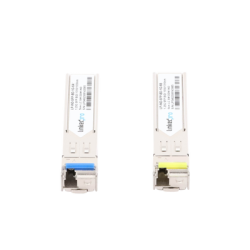 Transceptores Ópticos Industriales Bidireccionales SFP (Mini-Gbic) / Monomodo 1310 & 1550 nm / 1.25 Gbps / 1000BASE-BX / Conector LC/UPC Simplex / DDM / Hasta 5 km / 2 Piezas