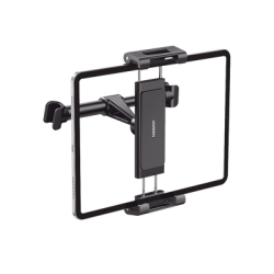 Soporte de Celular para Reposacabezas de automóvil / Compatibilidad con dispositivos de 4.7'' a 12.9'' / Ajustable de 101-144mm / Rotación de 360° / Goma Anti-Arañazos / Diseño Plegable / Anti Vibración / Aluminio + 