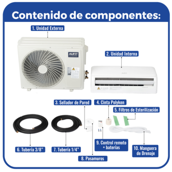 Minisplit WiFi Inverter / SEER 20 / 12,000 BTUs ( 1 TON ) / R32 / Frío y Calor / 110 Vca / Filtro de salud / Compatible con  Alexa y Google.
