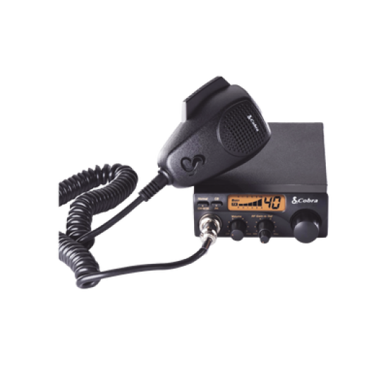 Radio móvil en banda CB de 40 canales en modulación AM con pantalla monocromática y función de PA 