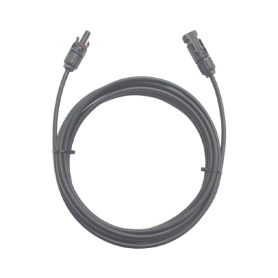 Cable Fotovoltaico / 1 metro / Color Negro / Calibre 10 AWG / Terminal MC4-Macho y Hembra en  ambos extremos