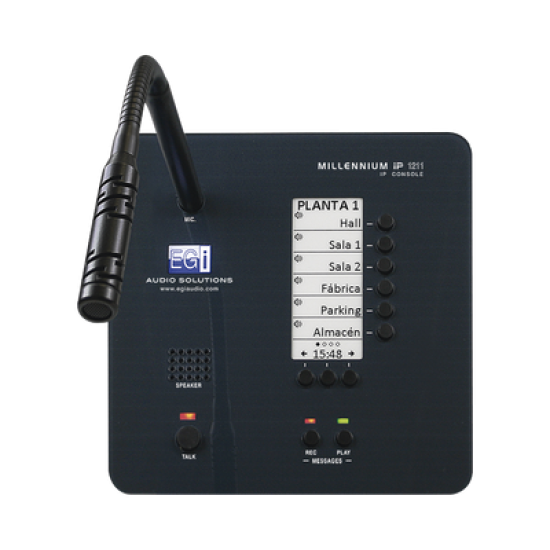 CONSOLA DE AVISOS MULTIZONA IP CON DISPLAY, MICRÓFONO Y GRABADOR DE MENSAJES
