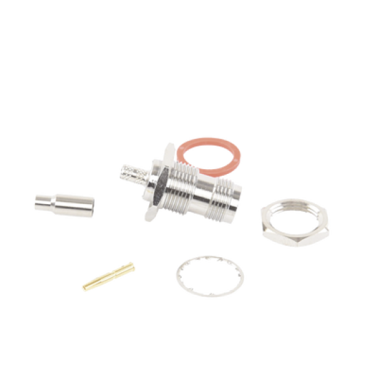 Conector TNC Hembra de montaje en Chasis tipo D Plano y anillo plegable para RG-174/U, 8216.