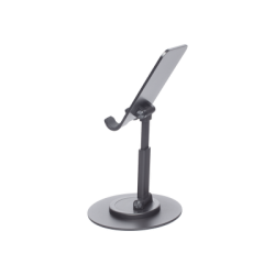Soporte para Teléfono Celular Giratorio | 360° de Rotación | Angulo Ajustable | Altura Ajustable 17-20cm  | Antideslizante | Ejes Giratorios de Alta Precisión| Plegable | Aluminio | Color Gris