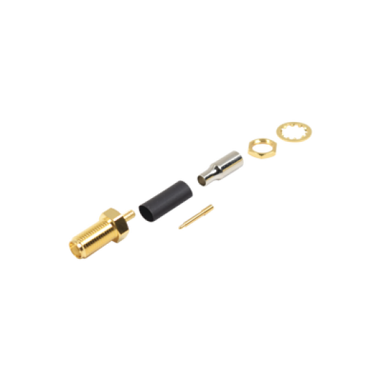 Conector SMA Hembra Inverso / Chasis en D Plano, Anillo Plegable / Cable RG-316 .