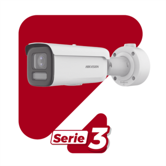 Bala IP 8 Megapixel / Lente Mot. 2.7 a 13.5 mm / Dual Light (60 mts IR + 60 mts Luz Blanca ) / Darkfighter S / Exterior IP67  / IK10 /WDR 130 dB / 4 Analíticos: AcuSense, Deteccion Facial, Conteo de Personas por Cruce y Zona