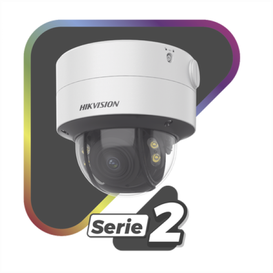 Domo IP 4 Megapixel  Lente 2.8 a 12 mm / Imagen a Color 24/7 (ColorVu) / 40 mts Luz Blanca / WDR 130 dB / Exterior IP67 / IK10 / Captura Facial / ACUSENSE / Micro SD / ACUSEARCH