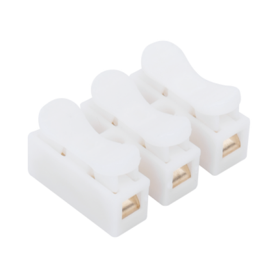 Conector tipo PUSH de 3 Contactos / Para una Conexión Rápida / Puentes de Cables