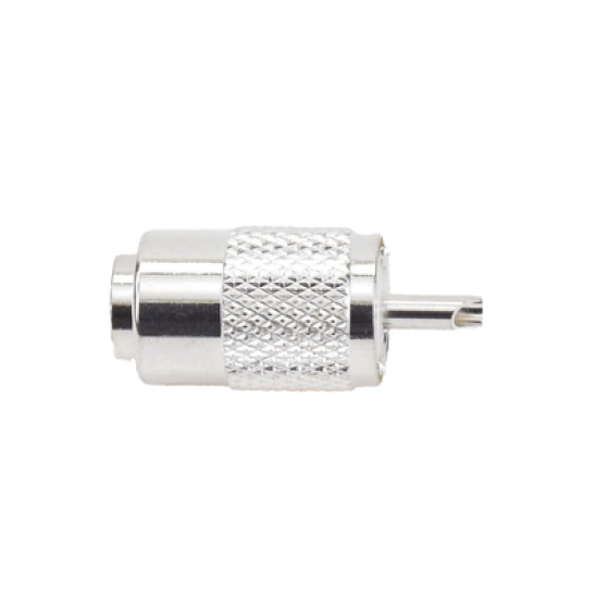 Conector UHF Macho (PL-259) para Cables RG-8/U, RG-8U-SYS, 8237, 8267, 8268, 9913, CTN-400, 7810, 8214, 7810A, RFLASH-1113, LMR-400, Plata )/ Plata/ Teflón.