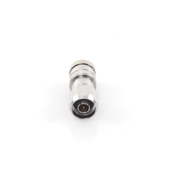 Conector N Macho de Compresion, en linea para LMR-400, CNT-400, RG-8/U, RF-400, Plata/Oro/Teflón.