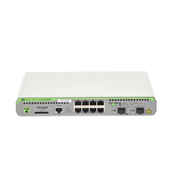Switch Administrable CentreCOM GS970M, Capa 3 de 8 Puertos 10/100/1000 Mbps + 2 puertos SFP Gigabit