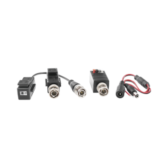 Kit de TRANSCEPTORES DE VIDEO DE LARGO ALCANCE / 320 Metros / Resolución 720P y 1080P / Cat 5e/6 / Compatible con cámaras HD-TVI/CVI/AHD/CVBS / Alimente solo el Receptor / Protección Interconstruida contra sobretensión.