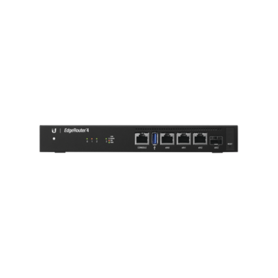 EdgeRouter 4, con 3 puertos 10/100/1000 Mbps + 1 puerto SFP, con funciones avanzadas de ruteo