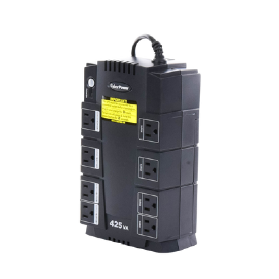 UPS de 425 VA/255 W, Topología Standby, Entrada 120 Vca NEMA 5-15P, Tipo Gabinete Compacto, Con 8 Tomas NEMA 5-15R