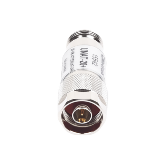 Atenuador en Línea de 20 dB, 0.5 W, Conectores N Macho-Hembra, CD-6 GHz.