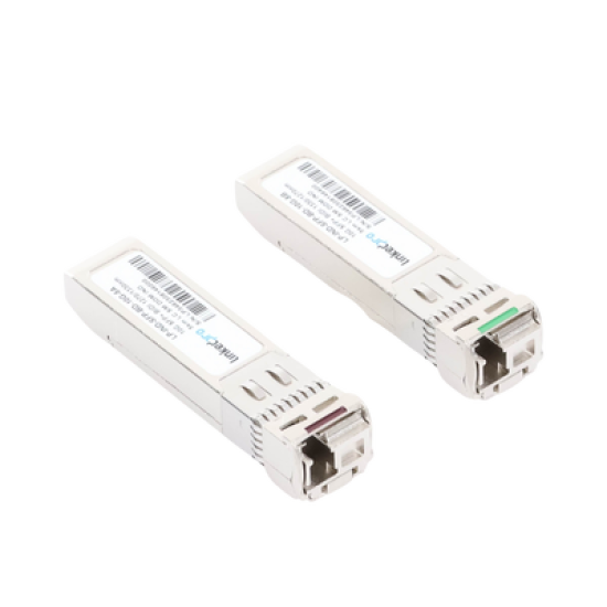 Transceptores Ópticos Industriales Bidireccionales SFP+ (Mini-Gbic) / Monomodo 1270 & 1330 nm / 10 Gbps / 10GBASE / Conector LC/UPC Simplex / DDM / Hasta 5 km / 2 Piezas