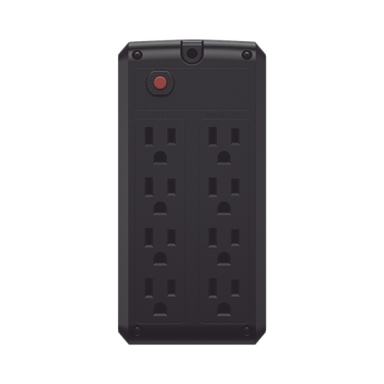 UPS de 1000 VA/500 W, Topología Línea Interactiva, Entrada 120 Vca  NEMA 5-15P, y 8 Salidas NEMA 5-15R, Con Regulador de Voltaje (AVR)