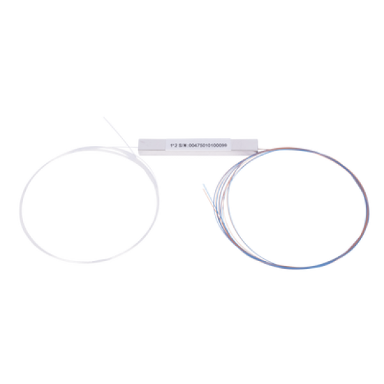 Splitter (Divisor Óptico) tipo PLC, de 1x2, balanceado (50/50) para fusión (sin conectores)