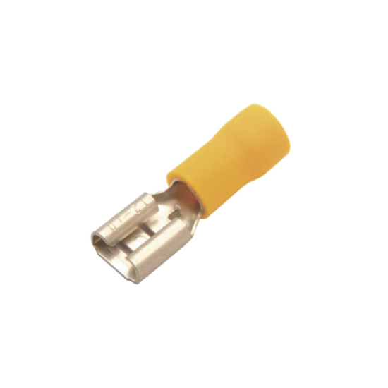 Terminal tipo hembra aislada 0.250 / 22 - 16 AWG / Rojo / Para baterías con teminal F1 / Paquete de 25 piezas.