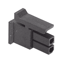 Receptáculo de dos posiciones en Conector Rectangular de Carcasa Negra de 0.118 