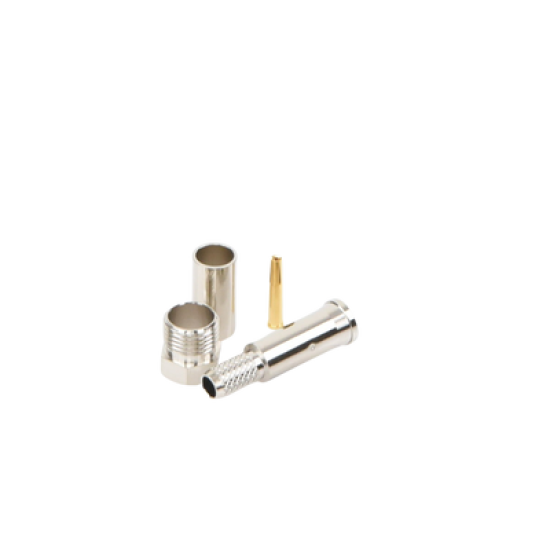 Conector FME Hembra de Anillo Plegable para Cable RG-58/U, Níquel/ Oro/ Teflón.
