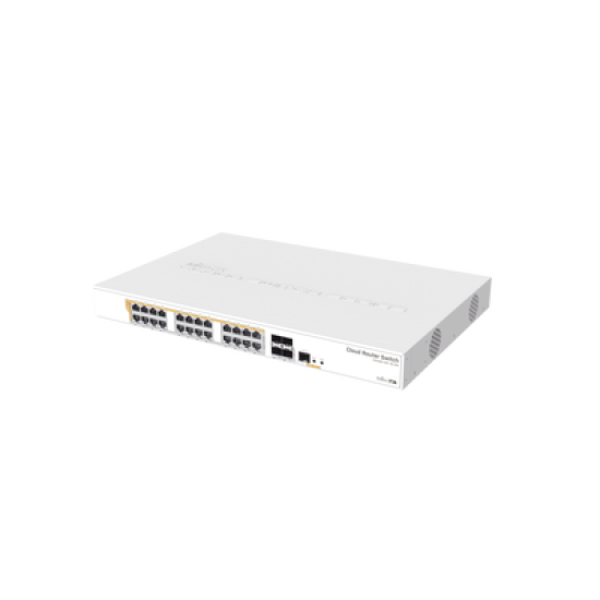 CRS328-24P-4S+RM - 24 port Gigabit Ethernet router/switch with four 10Gbps SFP+ 