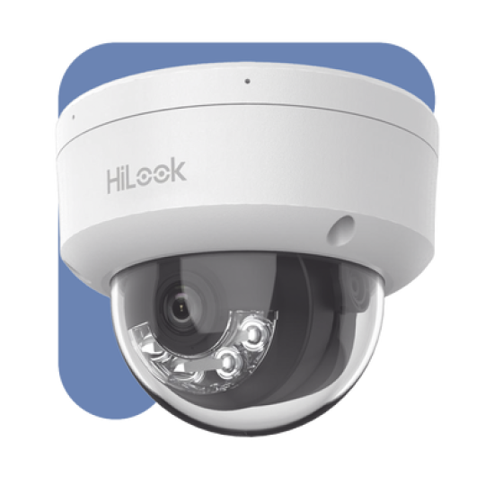 HiLook Series / Domo IP de 2 Megapixel (1080p) / Lente 2.8 mm / 30 mts IR / Micrófono Integrado / Exterior IP67 / PoE / dWDR / H.265+ / ONVIF