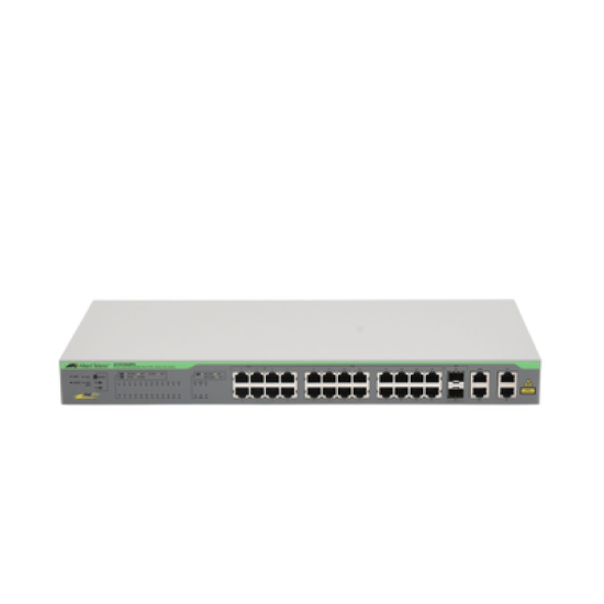 WebSmart Switch, 24 puertos PoE+ 10/100 Mbps + 2 puertos 10/100/1000 Mbps + 2 SFP Gigabit Combo, 193 W