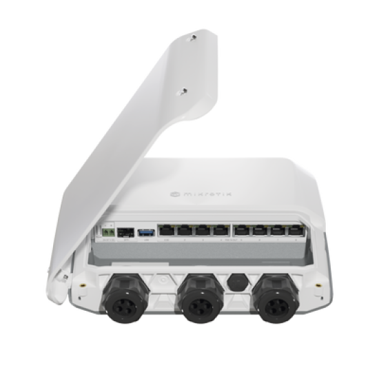 RB5009UPr+S+OUT 8 puertos PoE in/out, 1 SFP+, Solo RouterOS v7 para Exterior