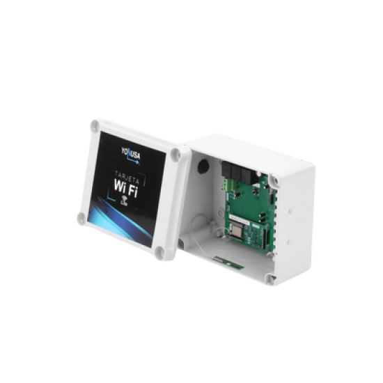 Modulo WIFI LITE con gabinete para uso en Energizadores YONUSA / Aplicación sin costo / Botón de Pánico/ 1 Salida Propósito General