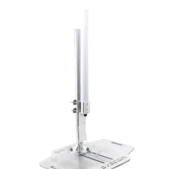 Antena Omnidireccional en 2.4 GHz, Rango de Frecuencias (2.3 - 2.5 GHz), Ganancia de 10 dBi, Doble Polaridad MIMO 2x2, Incluye Jumpers
