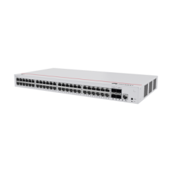 Switch de Distribución/Core Gigabit Administrable PoE Capa 3 / 48 puertos 10/100/1000 Mbps (PoE) / 4 Puertos 1GE SFP Uplink / ERPS / Rutas Estáticas / iStack / PoE Perpetuo / 380W / Administración Nube Gratis