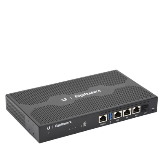 EdgeRouter 4, con 3 puertos 10/100/1000 Mbps + 1 puerto SFP, con funciones avanzadas de ruteo