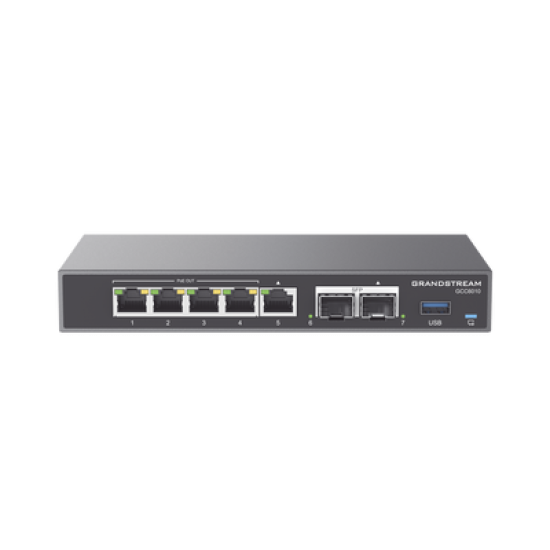 4 en 1: Firewall Nueva Generación, Router, PBX IP, Switch Gigabit de 5 Puertos (4 PoE) y 2 Puertos SFP 2.5 Gigabit