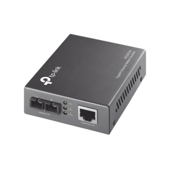 Convertidor Fibra Óptica Multimodo /  1 Puerto RJ45 10/100/1000 Mbps / Puerto Fibra Óptica SC 1000 Mbps / Hasta 550 metros / Plug and Play