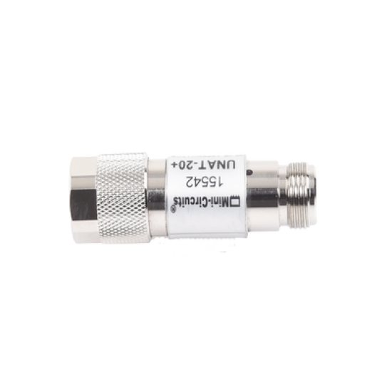 Atenuador en Línea de 20 dB, 0.5 W, Conectores N Macho-Hembra, CD-6 GHz.